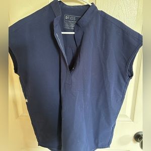 Womens Figs Navy Blue Scrub Shirt